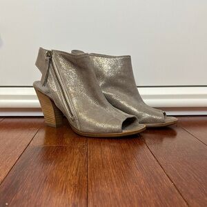 Paul Green Metallic Gray Heeled Boots